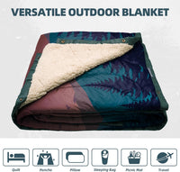 Outdoor Camping Blanket - Puffy Camping Blanket Packable,Sherpa Fleece Warm Blanket for Camping, Outdoors, Travel, Stadium, Festivals, Beach, Hammock 56"X 78" Machine Washable, DWR, Lightweight