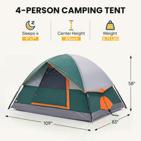 2/4/6/8 Person Camping Tent, Waterproof Windproof Tent with Rainfly for Outdoor,Enhanced Stability for Family Outdoor Camping Hiking, Lightweight Easy Setup with Carry Bag