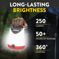 LED Camping Lantern X-250, Bright Tent Lights, Rugged Water Resistant LED Lanterns, 100 Hour Run-Time, Red and Black