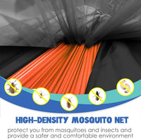 Camping Hammock - Camping Essentials, Double Hammock with Bug Net, Camping Gear Hammock for Outside, Hiking, and Travel (Orange & Black)