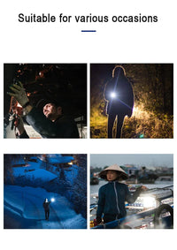T6 COB Light Flashlight Rechargeable Portable LED Flashlight Built-In Battery Zoom Flash Light 3 Mode Waterproof Emergency Torch