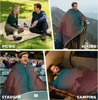 Outdoor Camping Blanket - Puffy Camping Blanket Packable,Sherpa Fleece Warm Blanket for Camping, Outdoors, Travel, Stadium, Festivals, Beach, Hammock 56"X 78" Machine Washable, DWR, Lightweight