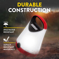 LED Camping Lantern X-250, Bright Tent Lights, Rugged Water Resistant LED Lanterns, 100 Hour Run-Time, Red and Black