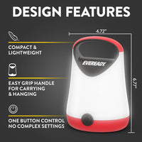 LED Camping Lantern X-250, Bright Tent Lights, Rugged Water Resistant LED Lanterns, 100 Hour Run-Time, Red and Black