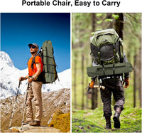 Folding Camping Collapsible Chairs Heavy Duty Lawn Chair with Cooler Bag, Storage Pocket, Waterproof Bag Outdoor Arm Chair, Supports 225LBS, Green