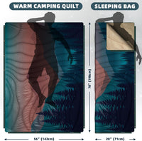 Outdoor Camping Blanket - Puffy Camping Blanket Packable,Sherpa Fleece Warm Blanket for Camping, Outdoors, Travel, Stadium, Festivals, Beach, Hammock 56"X 78" Machine Washable, DWR, Lightweight