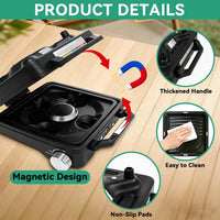 2 Burner Camp Stove 24000 BTU, Portable Propane Camping Stove with Windshield, Foldable Gas Stove with Adjustable Burners, Carry Bag, Camping Cooking Set for RV, Tailgating, Survival, Black
