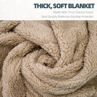 Outdoor Camping Blanket - Puffy Camping Blanket Packable,Sherpa Fleece Warm Blanket for Camping, Outdoors, Travel, Stadium, Festivals, Beach, Hammock 56"X 78" Machine Washable, DWR, Lightweight