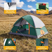 2/4/6/8 Person Camping Tent, Waterproof Windproof Tent with Rainfly for Outdoor,Enhanced Stability for Family Outdoor Camping Hiking, Lightweight Easy Setup with Carry Bag