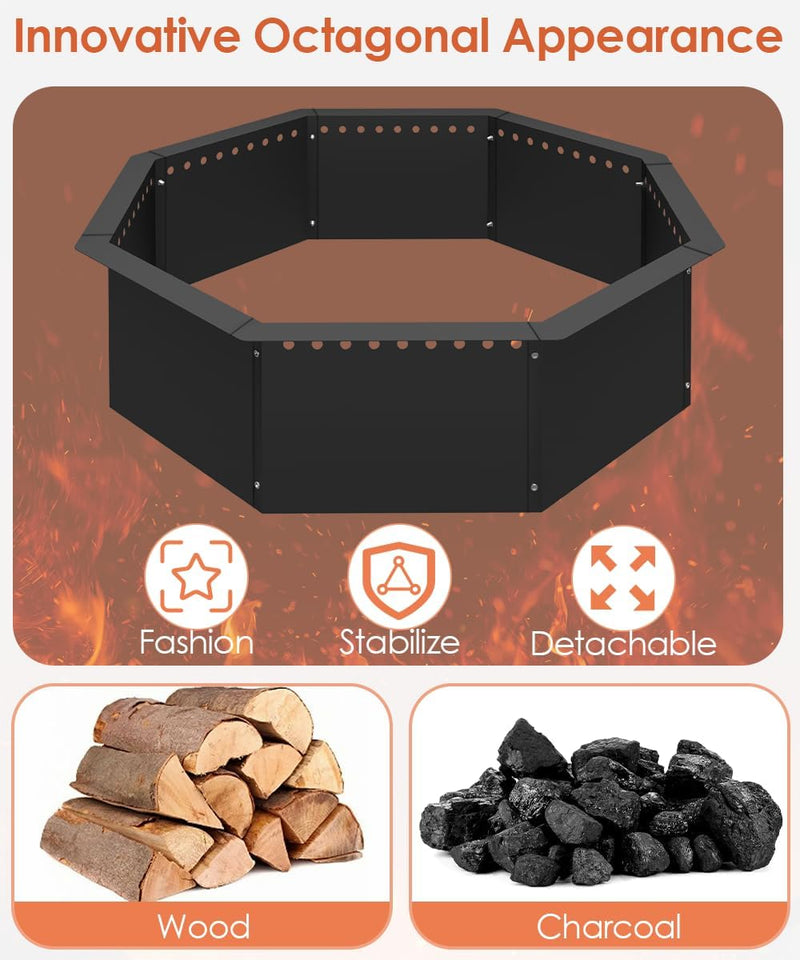 Smokeless Fire Pit Ring and Vertical Fire Pit Grate