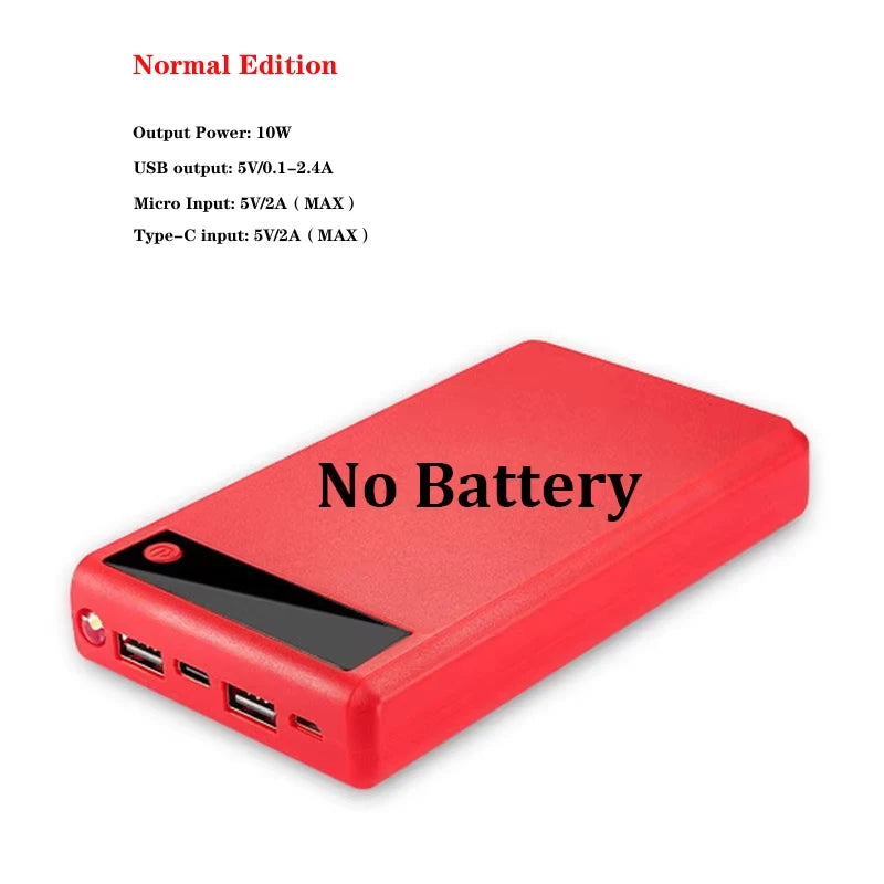 Practical Reusable 6 X 18650 Mobile Power Bank Shell Large Capacity with Strong Flashlight Power Bank Shell for Smartphone