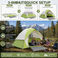 Camping Tents 4/6 Person Tents Camping Tents for Camping Waterproof Double Layer Waterproof Rain Fly for Family Outdoor Backpacking Hiking 3-Season Dome