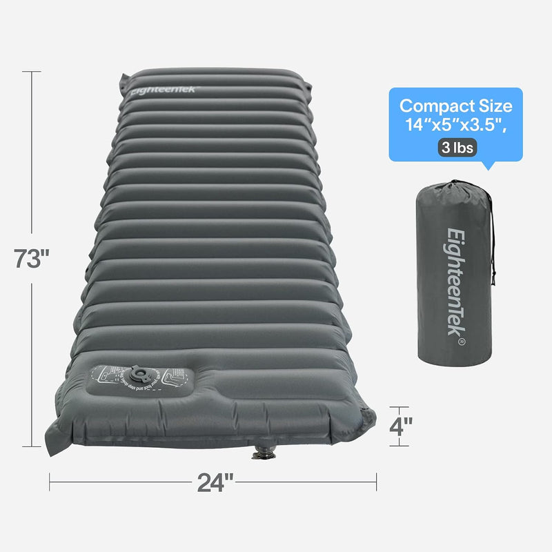 ® Sleeping Pad Mat Camping Sleeping Pad, Thick 4 Inch Camping Mattress Pad, Built-In Foot Pump Fast Self Inflating Sleeping Pad Backpacking for Campings Hiking Ultralight