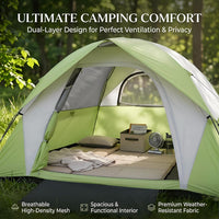 Camping Tents 4/6 Person Tents Camping Tents for Camping Waterproof Double Layer Waterproof Rain Fly for Family Outdoor Backpacking Hiking 3-Season Dome