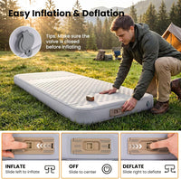Sleeping Pad for Camping, 4" Thick Self Inflating Sleeping Pad with Built-In Pump, 4 Season Inflatable Sleeping Pad for Camping Cot, Tent & Car