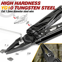 Multitool Pliers Pro BI2045AB, Stainless Steel Foldable Multi Tool with Upgraded Scissors and Screwdriver, Multitools with Replaceable Wire Cutters and Saw, Ideal for Camping,Fishing,Survival